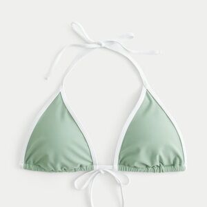 Hollister green contrast strap triangle bikini top